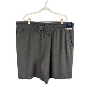 George Shorts Mens 2XL 44-46 Gray Super Soft Knit Lounge Stretch Drawstring 9"